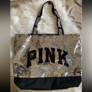 Victoria Secret Pink Tote Bag Sequin Embellished